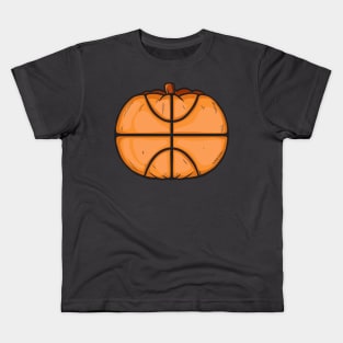 Basketball Pumpkin Head Halloween Kids T-Shirt